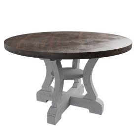 White Round Dining Room Wooden Table