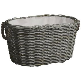 Gray Willow Basket with Carrying Handles 23.6"x15.7"x11"