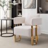 Modern decorative chair, living room side chair with gold metal legs
