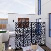 Metal Privacy Screens W3.8Ft X H6Ft Outdoor and Indoor Divider with Free Standing Decorative Privacy Screen for Balcony Patio Garden Room Divider
