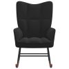Rocking Chair Black Velvet (100% polyester), solid rubberwood, steel