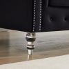 LTL, Black, Velvet, Two-Seater Sofa, Acrylic Feet, Cushion Combination Lounge Sofa, Deep Tufted Button Luxury Sofa for Living Room