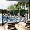 Metal Privacy Screens W3.8Ft X H6Ft Outdoor and Indoor Divider with Free Standing Decorative Privacy Screen for Balcony Patio Garden Room Divider