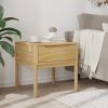 Lamp Table Wax Brown Solid Pine Wood Compact Storage Modern