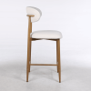 Counter Height Bar Stools Set of 2, Upholstered Counter Stools Modern Barstools with Metal Legs for Kitchen Island Dining Room, Beige