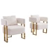 Modern decorative chair, living room side chair with gold metal legs