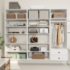 Livelylodge Modular Wardrobe Closet - Freestanding White Closet With Spacious Storage Shelves And Hanging Rods 70.86"W X 16.04"D X 70.86"H (Option: A4A4A2)