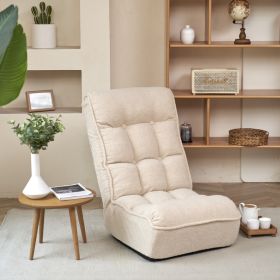 Single Sofa Reclining Chair Japanese Chair Lazy Sofa Tatami Balcony Reclining Chair Leisure Sofa Adjustable Chair (Option: White)