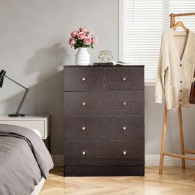 Brown Particleboard With Melamine Laminate Finish, 66*40*91cm, 3+2 Drawers, Chest Of Drawers With Matte Gold Handles (Option: defaulttitle)