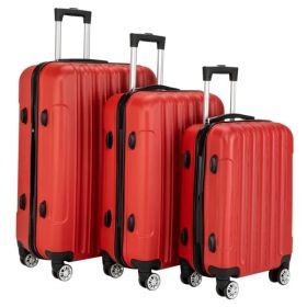 3-in-1 Multifunctional Large Capacity Traveling Storage Suitcase Luggage Set Red (Option: defaulttitle)