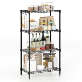 4-Tier Heavy-Duty Metal Wire Shelving, 600 Lbs Total Load Capacity With Anti-Toppling Kits For Garage & Kitchen (Option: defaulttitle)