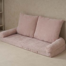 Convertible Fold-Out Single Sofa Bed,Pink,the Right Part Of The Complete Product. (Option: Pink)