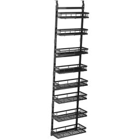 Behind-the-door Food Cabinet Storage Rack, Metal Hanging Spice Rack, Cabinet Door Storage Rack With Adjustable Basket, Kitchen Wall-mounted Spice (Option: 8 layers)