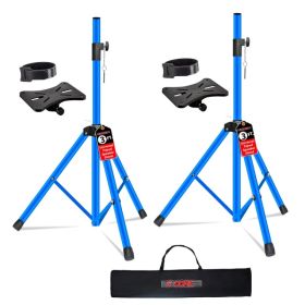 5 Core Speaker Stand 2Pc Adjustable 31 To 36" PA DJ Tripod Stands Heavy Duty W 35mm Pole 132Lb W Bag (Option: Blue)