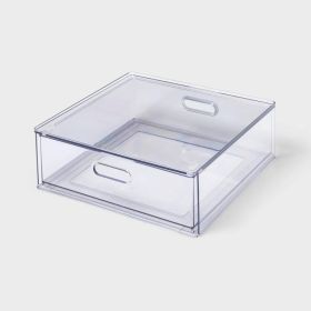 Large All Purpose Full Depth Drawer Organizer, Clear Plastic Storage Tray (Option: Plastic)