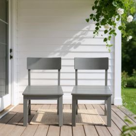 2-Pack  Grey HDPE Outdoor & Garden Backres  Modernist Designt Chairs (Option: Grey)