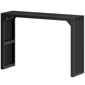 46  Solid Wood Narrow Console Table Black For Living Room, Foyer (Option: Black)