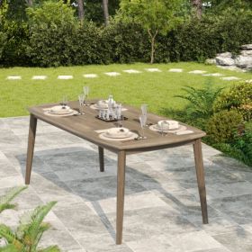 Farmhouse Acacia Wood 8-Person Outdoor Dining Table (Option: Light Brown)