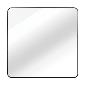 30 In X 30 In Black Metal Framed Square Mirror (Color: Black)