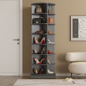 New 360 Gray Rotating Shoe Cabinet With 7 Layers Can Accommodate Up To 28 Pair of Shoes (Option: Gray)