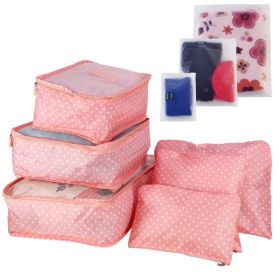9Pcs Clothes Storage Bags Water-Resistant Travel Luggage Organizer Clothing Packing Cubes (Option: PinkSpot)