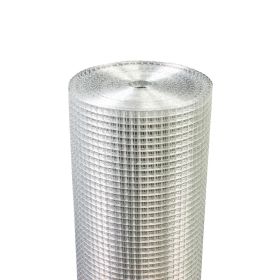 Hardware Cloth 0.25 Inch 48in , Hot Dip Galvanized After Welding Chicken Wire Fence Roll Garden Plant Welded Metal Wire Fencing Roll, Rabbit Cage (Option: Silver)