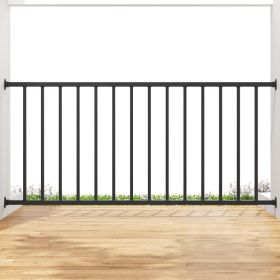 32.5 In. H X 6 Ft W Black Metal Stair Railing Kit With Balusters For Residential And Commercial Use (Option: Black)