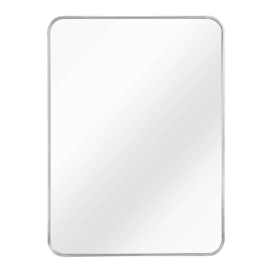 24x36 Inch Silver Metal Framed Rectangular Mirror (Color: Silver)