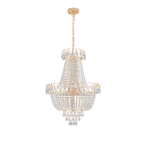 Golden Crystal Chandelier, Large Modern Luxury Chandelier (Option: Gold)