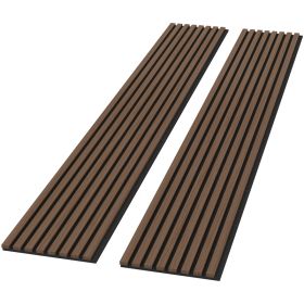 2 Pack Acoustic Solid Wood Wall Panels, 94.49  X 12.6  Soundproof Wall Panels, Wood Slat Wall Panels For Wall Decor (Option: Walnut)