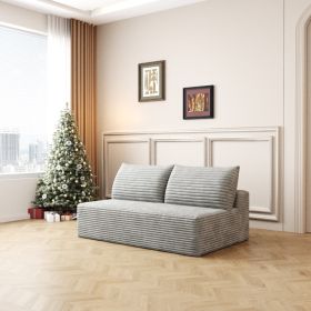 Cloud Sectional Couch,Modern Modular Sofa With Deep Seat, Upholstered Couches For Living Room Bedroom,No Assembly Required,Grey Plush Corduroy Fa (Option: Grey)