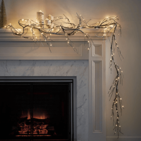 18 Foot Garland with LED Light and Timer (Option: Natural color)
