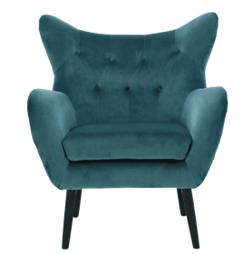 Teak Velvet Arm Chair (Option: Teal)