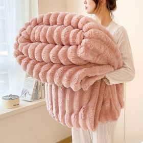 Luxurious Faux Rabbit Fur Blanket - Soft, Warm, And Comfortable, Perfect For Sofas, Beds, Offices, And Travel - A Versatile, All-season Gift And (Option: Pink-62inX 79in 150 X 200cm)