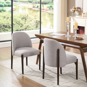 Wooden Dining Chairs Set Of 2, Modern Fabric Upholstered Dining Room Chair Kitchen Chairs, Farmhouse Dinner Chair For Kitchen Dining Room (Option: Grey)