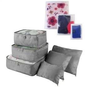 9Pcs Clothes Storage Bags Water-Resistant Travel Luggage Organizer Clothing Packing Cubes (Option: Gray)