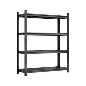 4-Tier Height-Adjustable Metal Storage Rack, Vertical Organizer, 63' H X 45.27' W X 17.7' D, Black, Assembly Required (Option: defaulttitle)