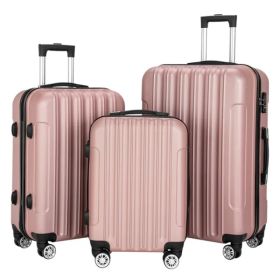 3-in-1 Multifunctional Large Capacity Traveling Storage Suitcase Luggage Set Rose Gold (Option: defaulttitle)