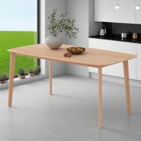 Pine Wood Dining Table For 6 Rustic Rectangular Kitchen Table Solid Wood With Large Table Top Non-slip Foot Pads For Dining Room (Option: Natural Wood)