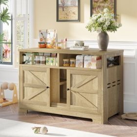 Multi-functional Farmhouse End Table With Hidden Litterbox Enclosure (Color: Brown)