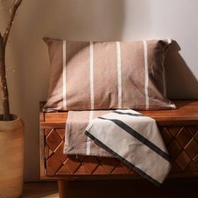 Cotton Reversible Striped Throw Pillow (Option: 1style)