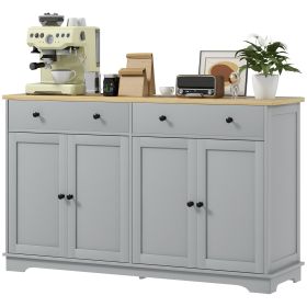 Modern Sideboard, Buffet Cabinet with Storage Drawers, Adjustable Shelves for Living Room, Dining Room, Entryway, Gray (Option: Gray-1555x495x190 mm)