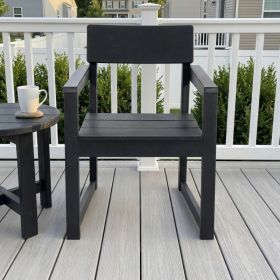 Black HDPE Outdoor & Garden Armchairs With  Backres Modernist Designt Chairs (Option: Black)