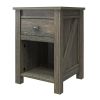 Farmhouse 1-Drawer Bedroom Nightstand with Open Shelf