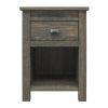 Farmhouse 1-Drawer Bedroom Nightstand with Open Shelf