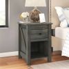 Farmhouse 1-Drawer Bedroom Nightstand with Open Shelf