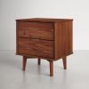 FarmHouse 2 Drawer Solid Wood Nightstand