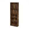 71-inch Tall 5-Shelf Bookcase Wood Finish
