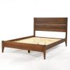 Rustic Mid Century Slatted Platform Bed