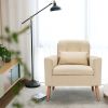 Linen Mid-Century Modern Living Room Accent Chair with Pillow
